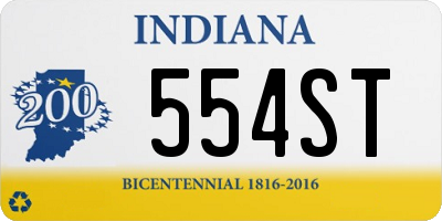 IN license plate 554ST