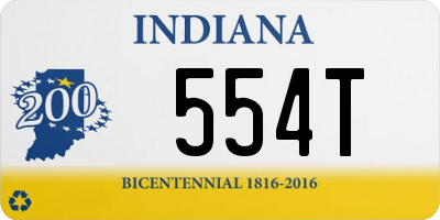 IN license plate 554T