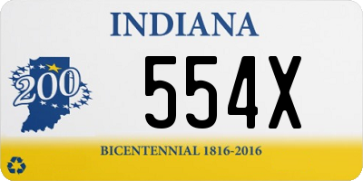 IN license plate 554X