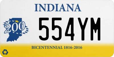 IN license plate 554YM