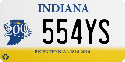 IN license plate 554YS