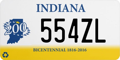 IN license plate 554ZL