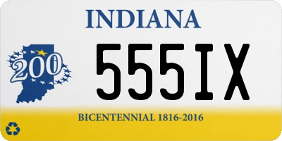 IN license plate 555IX