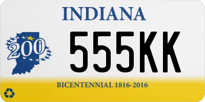 IN license plate 555KK