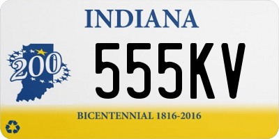 IN license plate 555KV