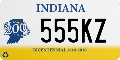 IN license plate 555KZ