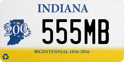 IN license plate 555MB