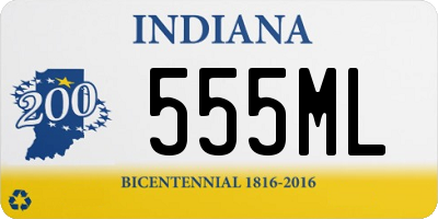 IN license plate 555ML