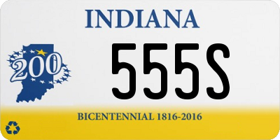 IN license plate 555S