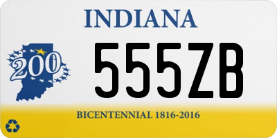 IN license plate 555ZB