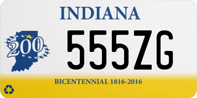 IN license plate 555ZG