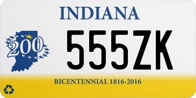 IN license plate 555ZK