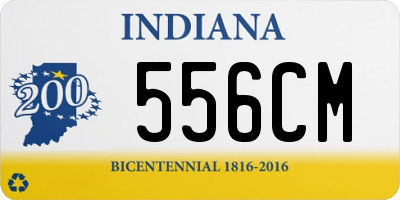 IN license plate 556CM