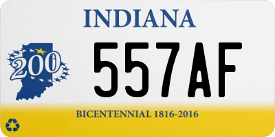 IN license plate 557AF