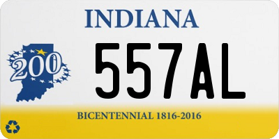 IN license plate 557AL