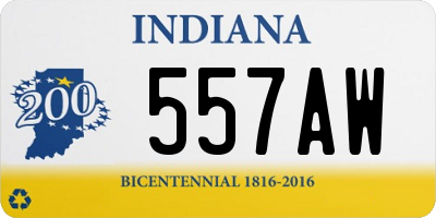 IN license plate 557AW