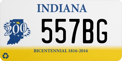 IN license plate 557BG