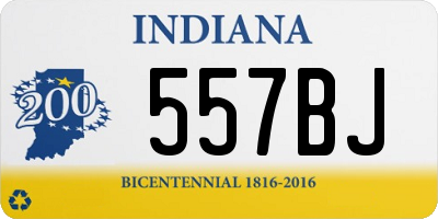 IN license plate 557BJ