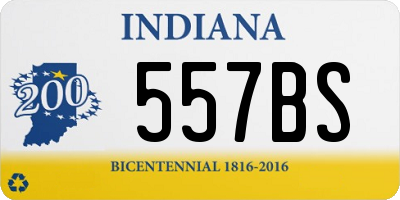 IN license plate 557BS