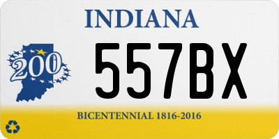 IN license plate 557BX