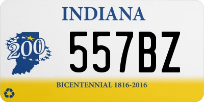 IN license plate 557BZ