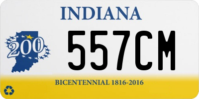 IN license plate 557CM