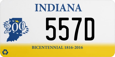 IN license plate 557D