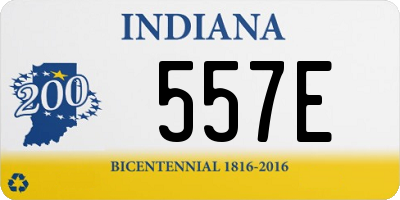 IN license plate 557E