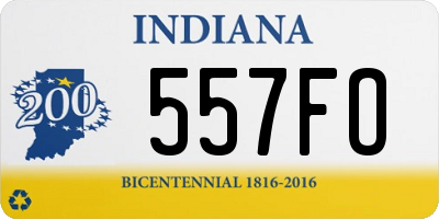 IN license plate 557FO