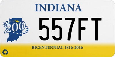 IN license plate 557FT