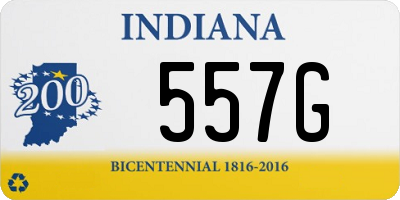 IN license plate 557G