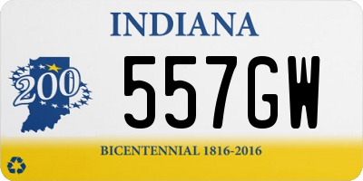 IN license plate 557GW