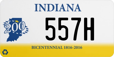 IN license plate 557H