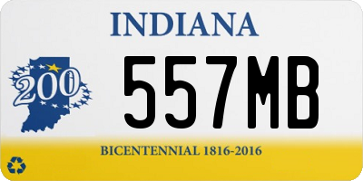 IN license plate 557MB