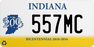 IN license plate 557MC