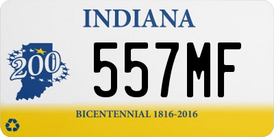 IN license plate 557MF