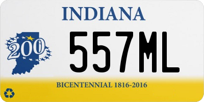 IN license plate 557ML