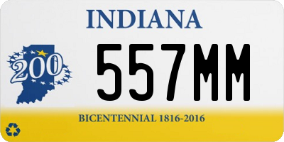 IN license plate 557MM