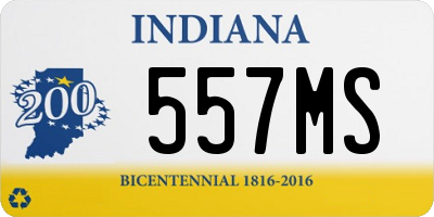 IN license plate 557MS