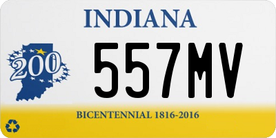 IN license plate 557MV