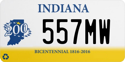 IN license plate 557MW