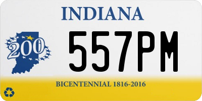 IN license plate 557PM