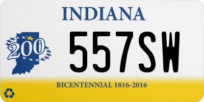 IN license plate 557SW