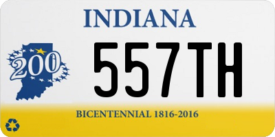 IN license plate 557TH