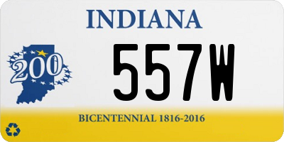 IN license plate 557W