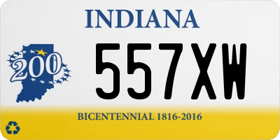 IN license plate 557XW