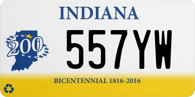 IN license plate 557YW