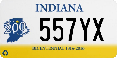 IN license plate 557YX