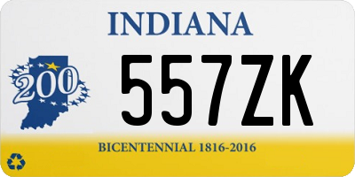 IN license plate 557ZK