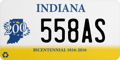 IN license plate 558AS